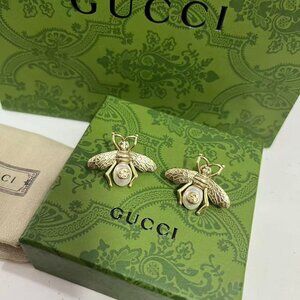 New Gucci Bee Logo Earrings Set (Full Packaging)